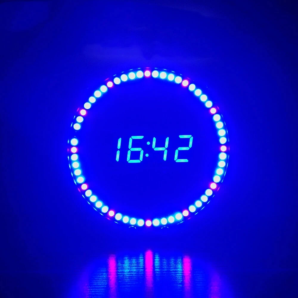 DIY innovative Cat alarm Clock Kit Night Light Clock Electronic Education DIY Kit Digital Tube Set Red Green Blue