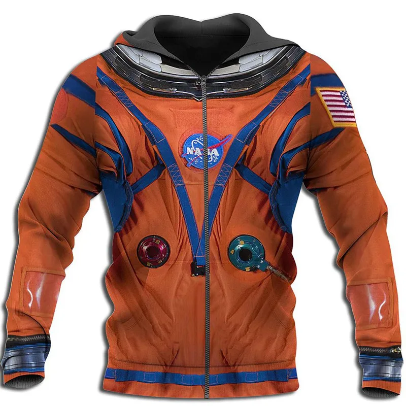 Astronaut Costumes 3D All Over Printed Cosplay Hoodie Autumn Winter Casual Sweatshirt Unisex Zip Jackets Z057