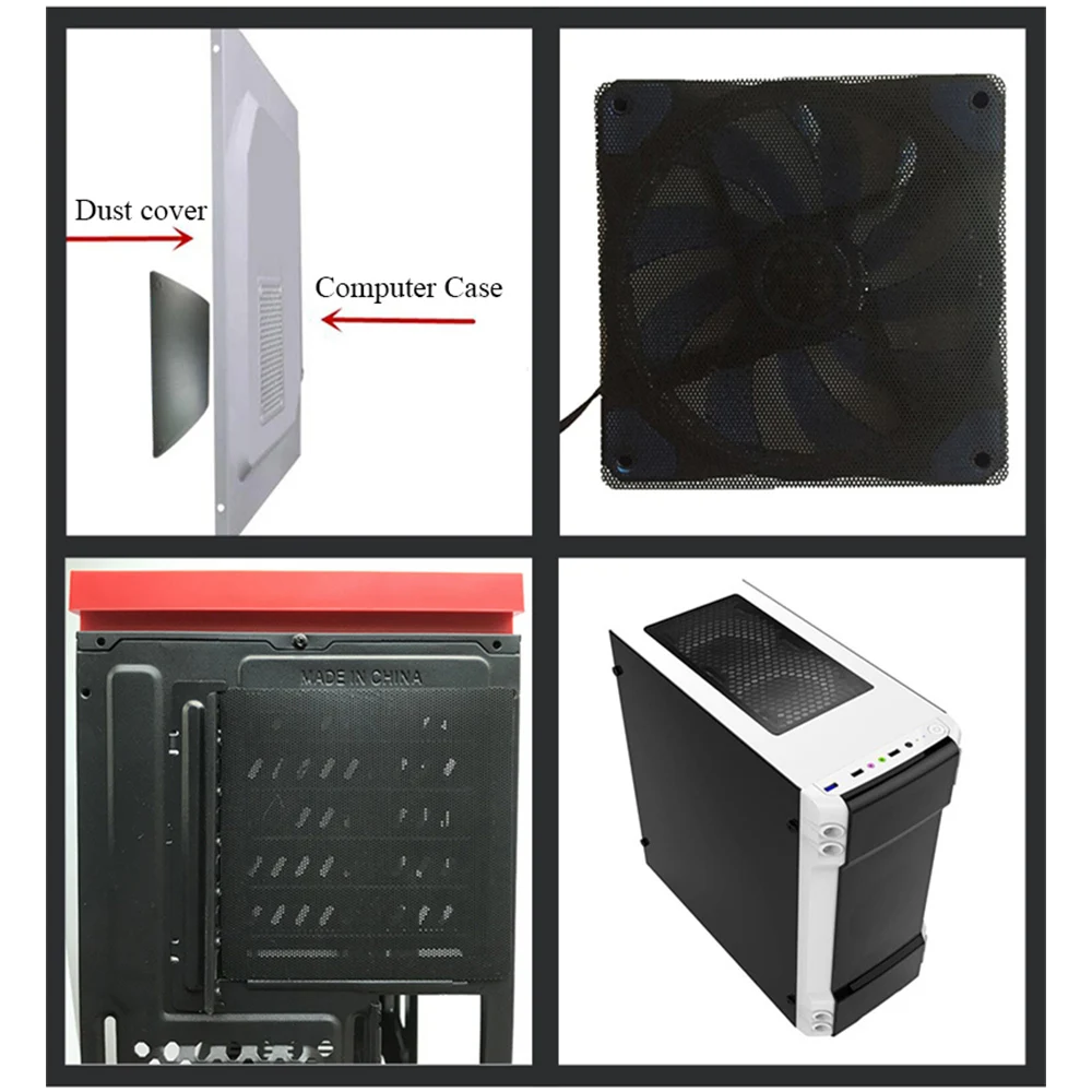 50x50cm PVC Black Dust Covers For Desktop Gaming Case ATX MATX ITX Computer PC Case Dustproof Covers PC Fan Cooling Filter Cover