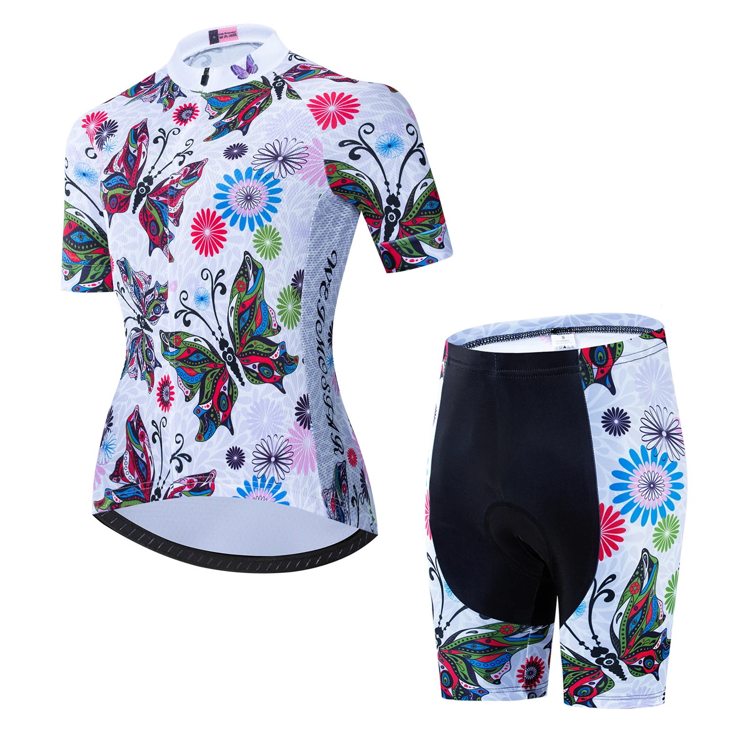 2021 Summer Women Cycling Jersey and Shorts Set 5D Gel Pad Maillot Ciclismo Roupa Mujer Female Bicycle Bike Uniform Butterfly