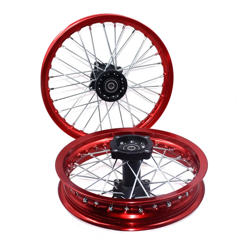 1.40-14 inch Front 1.85-12 inch Rear Rims Aluminum Alloy Wheel Rims Black Hub For KLX CRF Kayo BSE Dirt Pit Bike Motorcycle