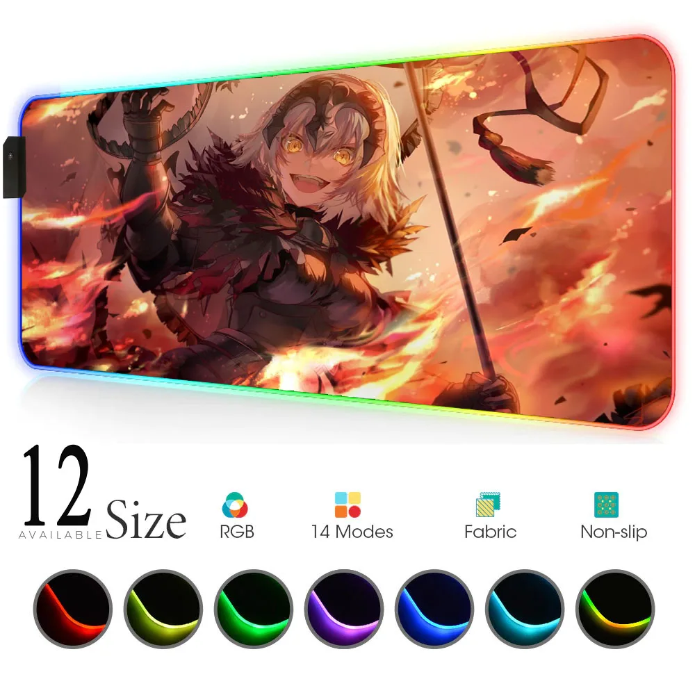 Rgb Mouse Pad with Backlight Joan Alter Carpet Anime Led Pad Mousepad Hyperx Mat Desktop Computer Notbook Gamer Desk Accessory