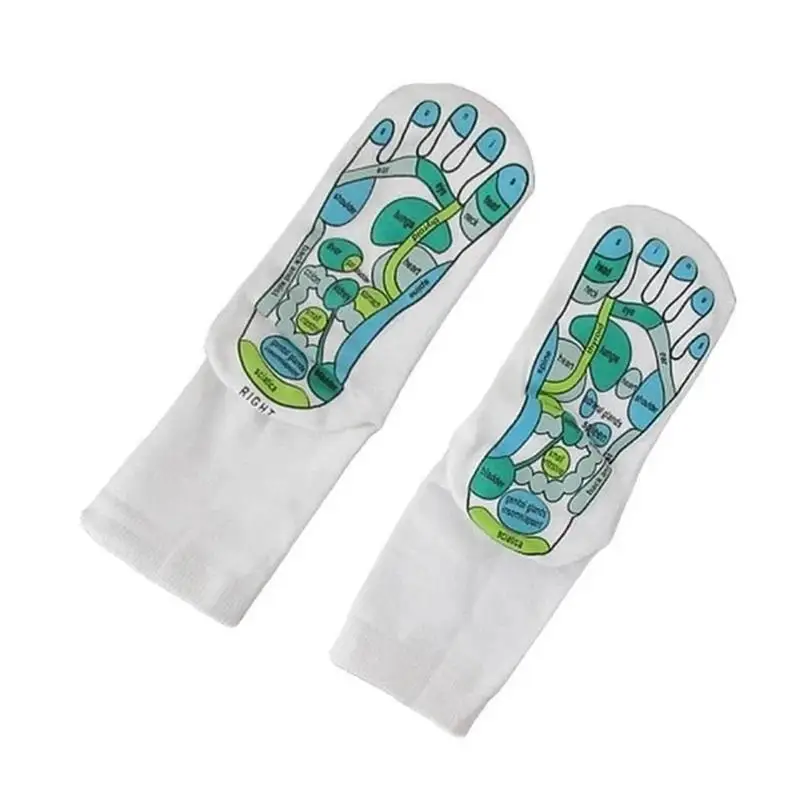 Foot Massage Acupressure Socks Physiotherapy Massage Relieve Tired Feet Reflexology Socks Foot Point Socks English Illustration