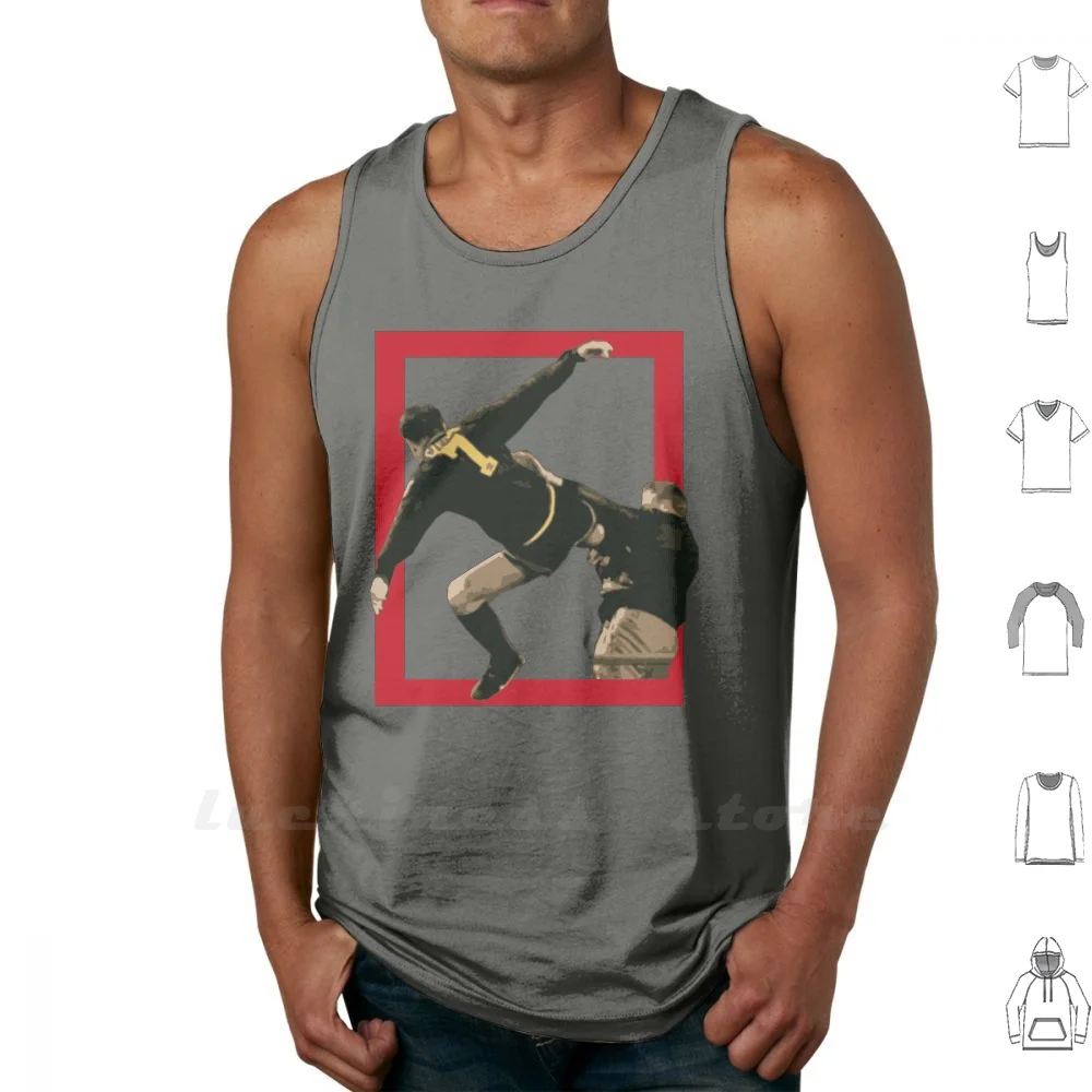 Kungfu Cantona Vest Tank Top Cotton Sleeveless Cantona Eric Seagull Utd United Kick Crystal Kungfu Kung Fu Thiery Thierry Henry