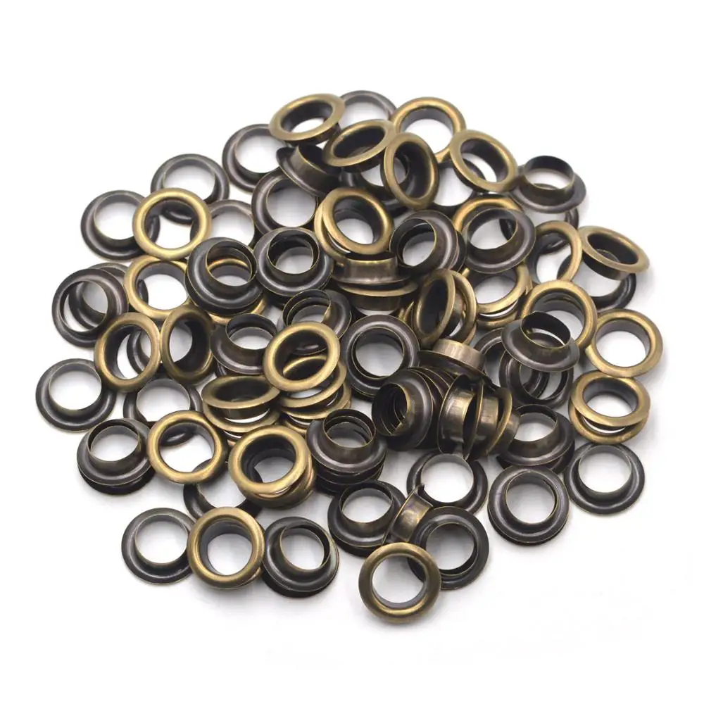 KALASO 100sets 8mm Pure Brass Material Bronze Grommet Eyelet With Washer Fit Leather Craft Shoes Belt Cap Bag Diy Supplies