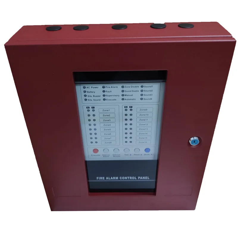 Feuer Alarm Control Panel with16 Zonen Konventionelle Feuer Alarm System Control Panel Sicherheit Host FACP