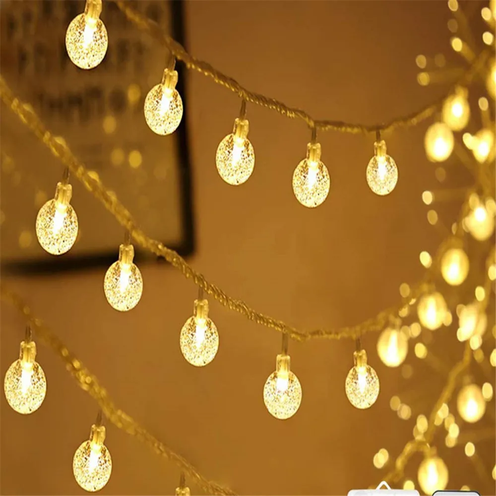 Holiday Light Chain Ball LED String Lighting 10M 20M 220v Lamp Bulb Light String Waterproof Outdoor Wedding Christmas Led String