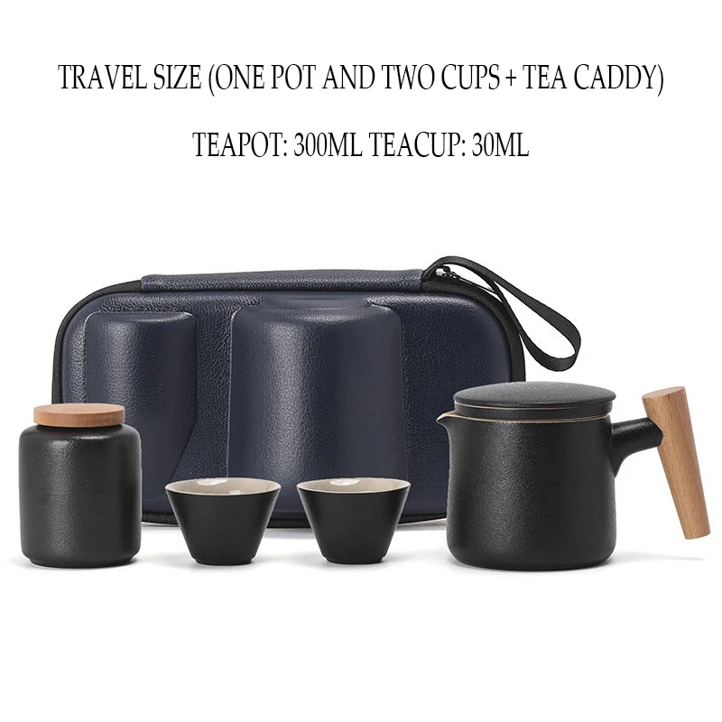 

High-End Portable Teacup Travel Small Tea Set Storage Bag 1 Pot Of 2 Cups Ceramic Kung Fu Tea Set Office Teapot Outdoor Tray Tea