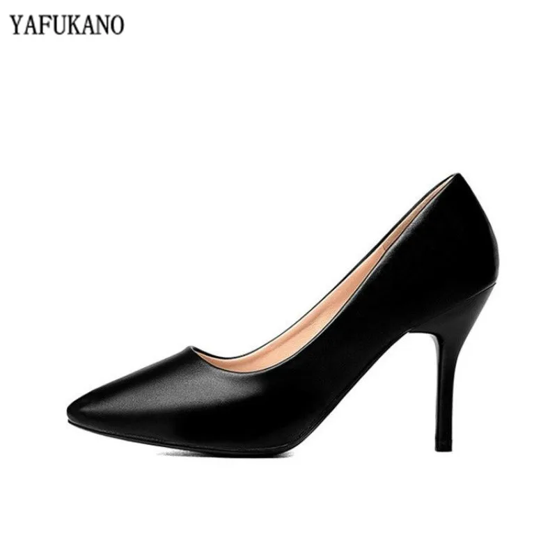 Size 32-41 Women Pumps Classic Matte Black Thin High Heel Slip on Pointed Toe Spring Women Shoes Office & Career Shoes