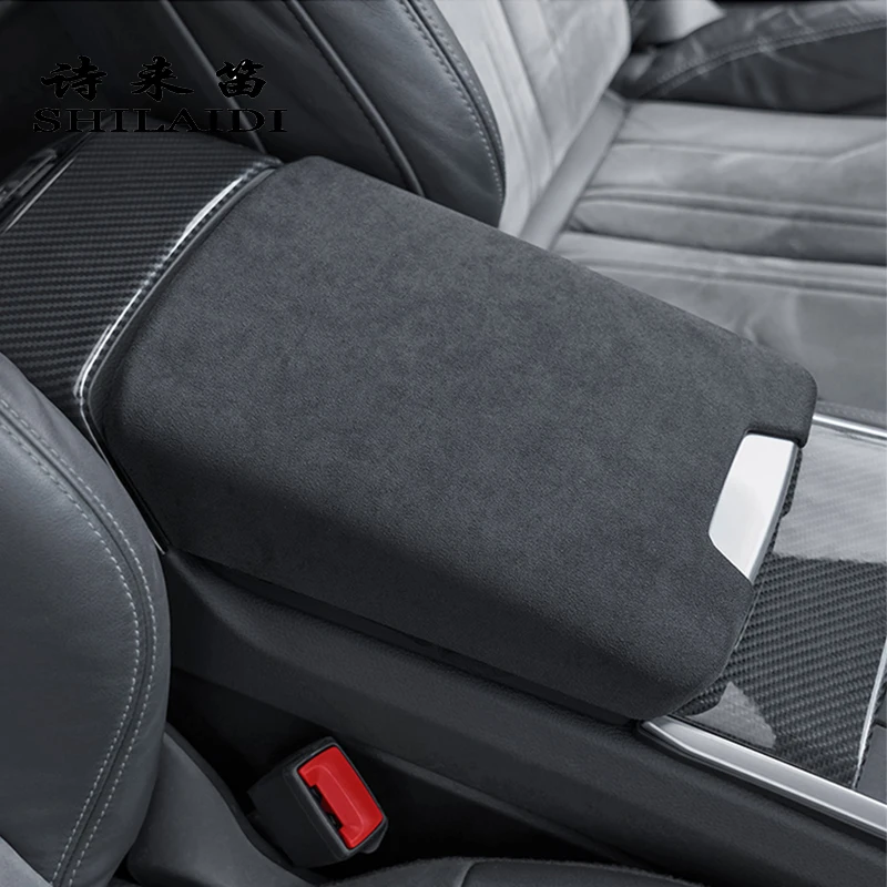 

Стайлинг автомобиля для Audi A6 C8 2019-2022 центральная консоль подлокотник коробка переключения передач отделка украшение Автомобильная крышка стикер замша ABS интерьер