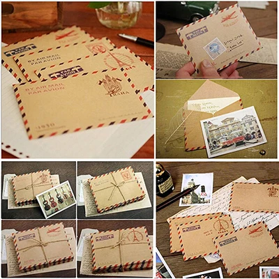 10 PCS Retro Postkarte Brief Mini Geschenke Umschlag Stationäre Lagerung Braun Kraft Papier Vintage Umschläge Schule Liefert