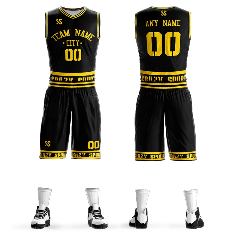 

Popular Basketball Jerseys Sets Fully Sublimated Custom Team Name/Number Basketball Game Training Sportswear Suit for Men/Youth