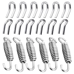 6PCS Springs+12PCS Hooks Stainless Steel Spring Hook Motorcycle Exhaust Pipe Muffler Springs Hooks Motorcycle Accessories