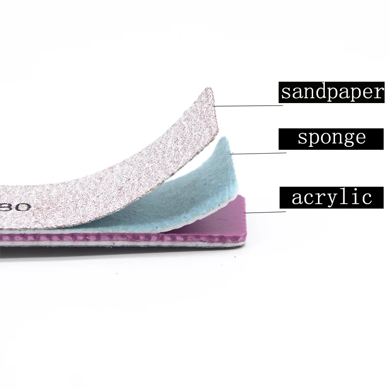 Nail File Lime A Ongle Professionel Pilnik Do Paznokci 80/80 10pcs Set Tools Washable For UV Gel Acrylic Polish Remover Manicure