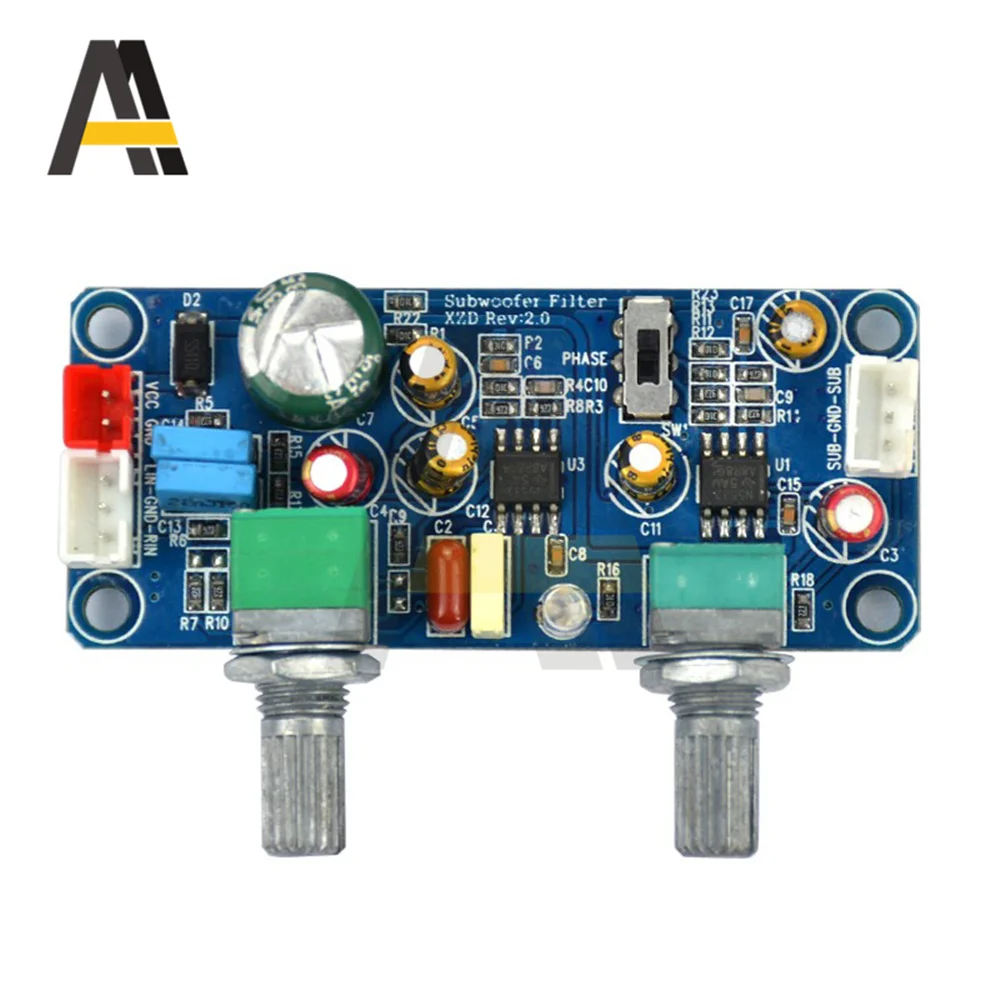 DC 9-32V Low Pass Filter Bass Subwoofer Preamp Amplifier Board Single Power Preamplifier With Bass Volume Adjustment Module