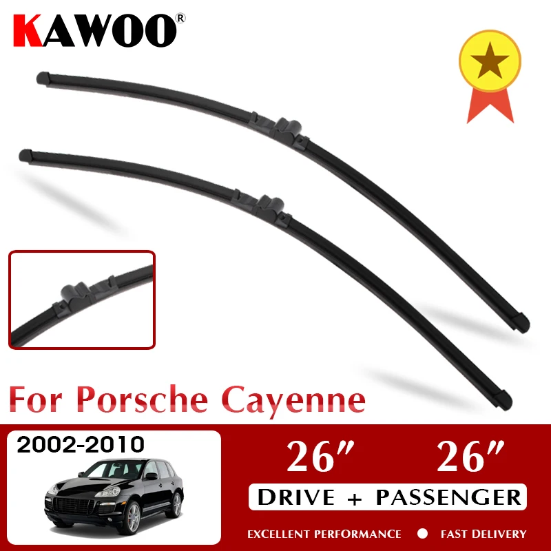 

KAWOO Wiper Front Car Wiper Blades For Porsche Cayenne 2002-2010 Windshield Windscreen Front Window Accessories 26"+26" LHD RHD