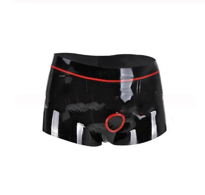 Boxer en Latex fait à la main pour homme, culotte moulante avec trou de pénis avant, sous-vêtement masculin