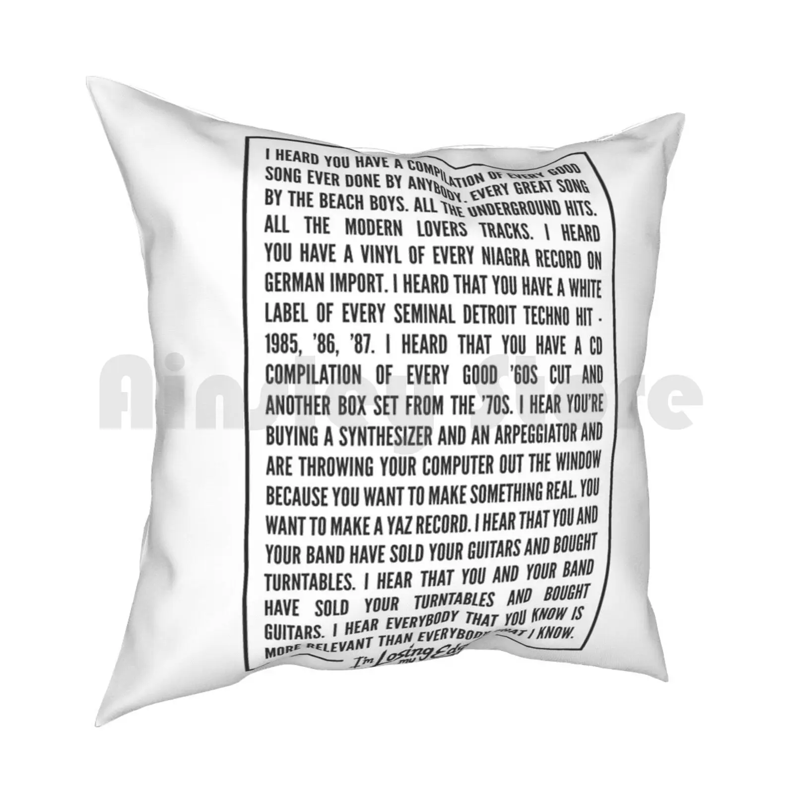 Losing My V2 Pillow Case Printed Home Soft DIY Pillow cover Lcd Soundsystem Losing Music Lyrics