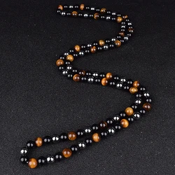 Hematite Obsidian Tiger Eye Beads Necklaces Men Fashion Triple Protection Necklaces Women for Magnetic Health Protection Jewelry