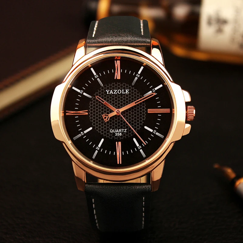 YAZOLE Mens Quartz Watch Relogio Masculino Luxury New Leather Relojes Dress Male Clock Business Men\'s Wristwatch montre homme