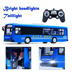 Remote control City School Bus Transport Toys Cars One-button Auto Opening Doors Headlight Taillight w/ Sound for Kids 6+