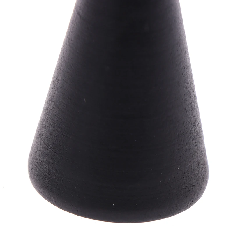 Vintage Black Wooden Ring Holder Display Cone Rack Solid Wood Finger Trinket Stand Storage Organizer