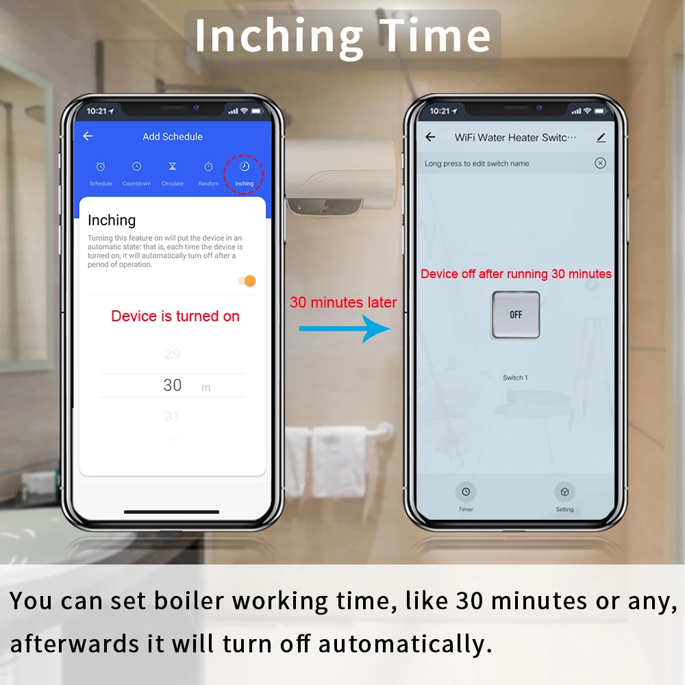 Wifi Smart Boiler Pemanas Air Switch US Standar Suara Remote Control Pada/Off Touch Panel Timer Bekerja dengan Alexa google Home Siri
