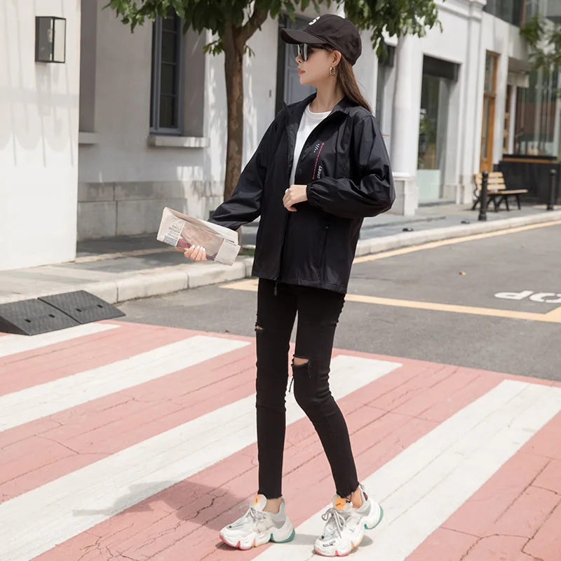 2021 New Spring Autumn Women Windbreaker Fashion Leisure Outdoor Sports Korean Jacket Female Windbreaker Overalls Jacket A656