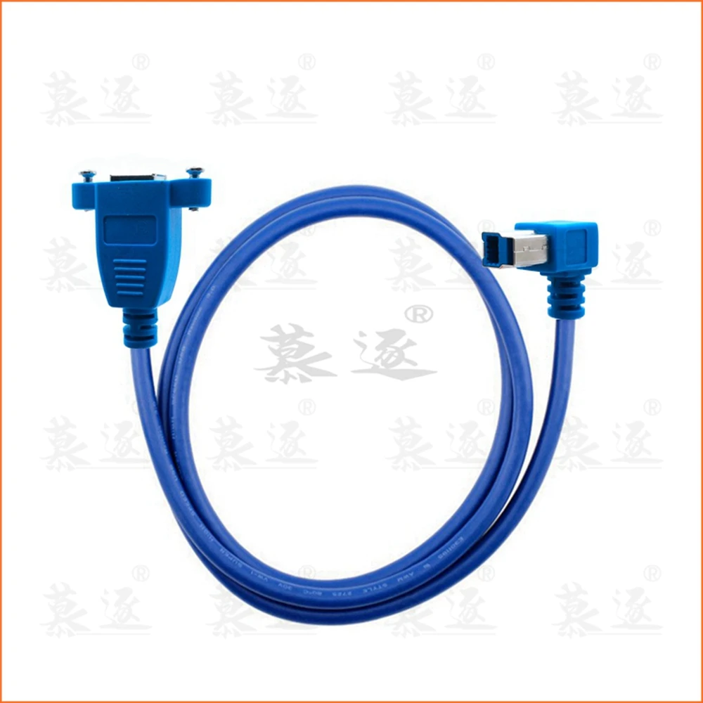 USB 3.0 후면 패널 마운트 B 타입 암에서 직각 90 도 B 타입 수 익스텐션 케이블, 0.5m