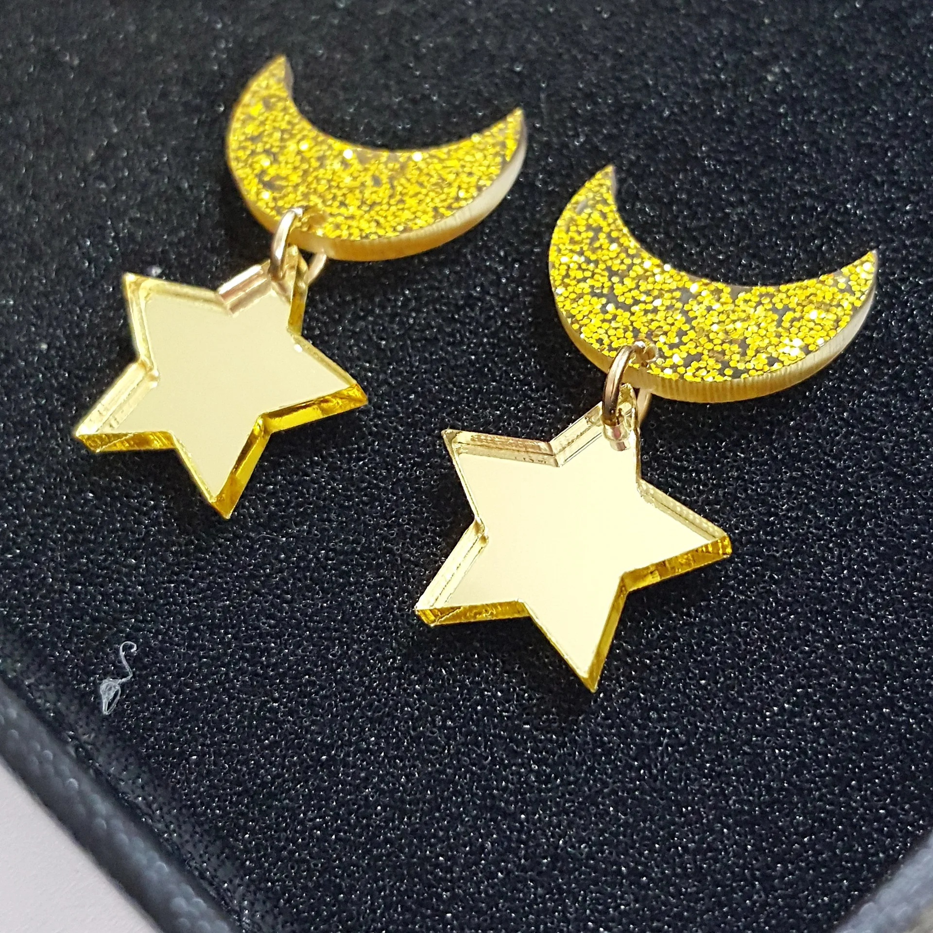 Anime Moon Cosplay Boucles d'oreilles, réinitialisation d'oreille, Kawaii Star Moon Space, 1 paire