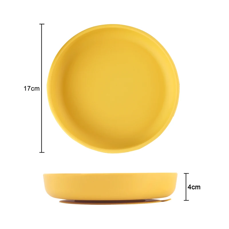 Customized Newborns Infant Plate Food Grade Solid Color Baby Dishes Plates Non-Slip Waterproof Feeding Bowl Baby Accessories