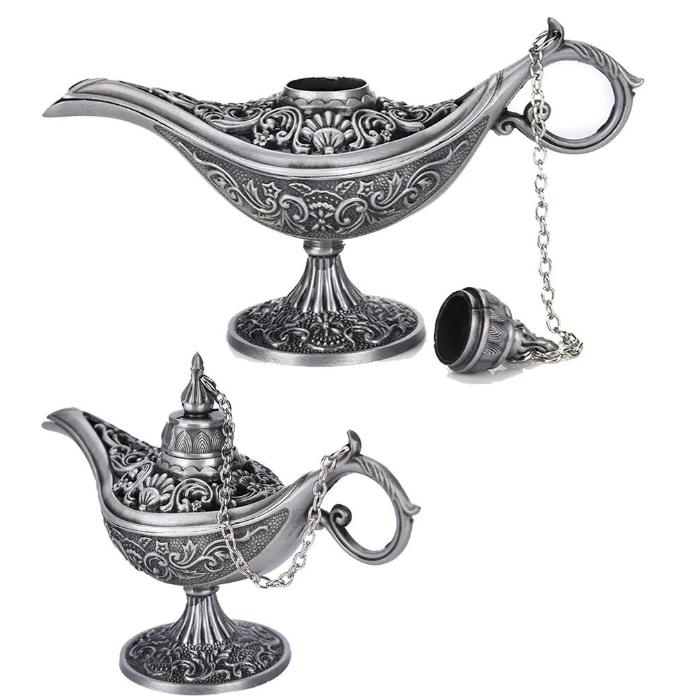 Lamps Tea Pot Genie Lamp Vintage Retro Toys/Alloy Copper Incense Holder Gift Home Incense Burners Antique Style Fairy Tale