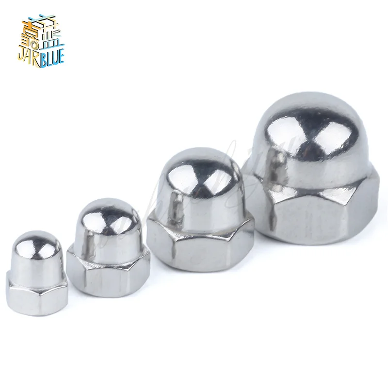 1-2pcs  M8 M10 M12 M14 M16 M18 M20 M24 （pitch=1/1.25/1.5/2mm）304 Stainless Steel Fine thread Nuts/Cap Nuts