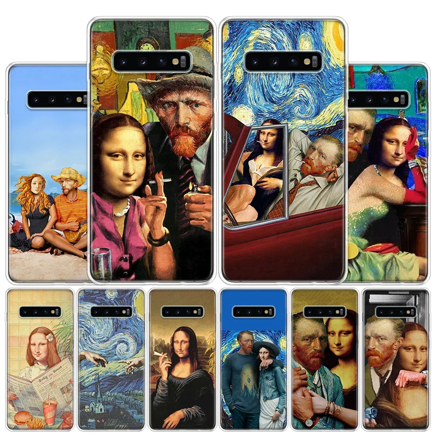 Van Gogh Mona Lisa Funny Art Cover Phone Case For Samsung Galaxy A51 A71 A50 A70 A40 A30 A20E A10 A41 A31 A21S A11 A01 A6 A8 + A