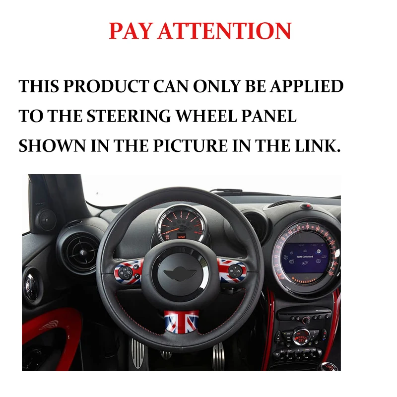 For Mini COOPER R55 R56 R60 Countryman Clubman Steering Wheel Panel Button Sticker Cover Case Auto Accessories Styling