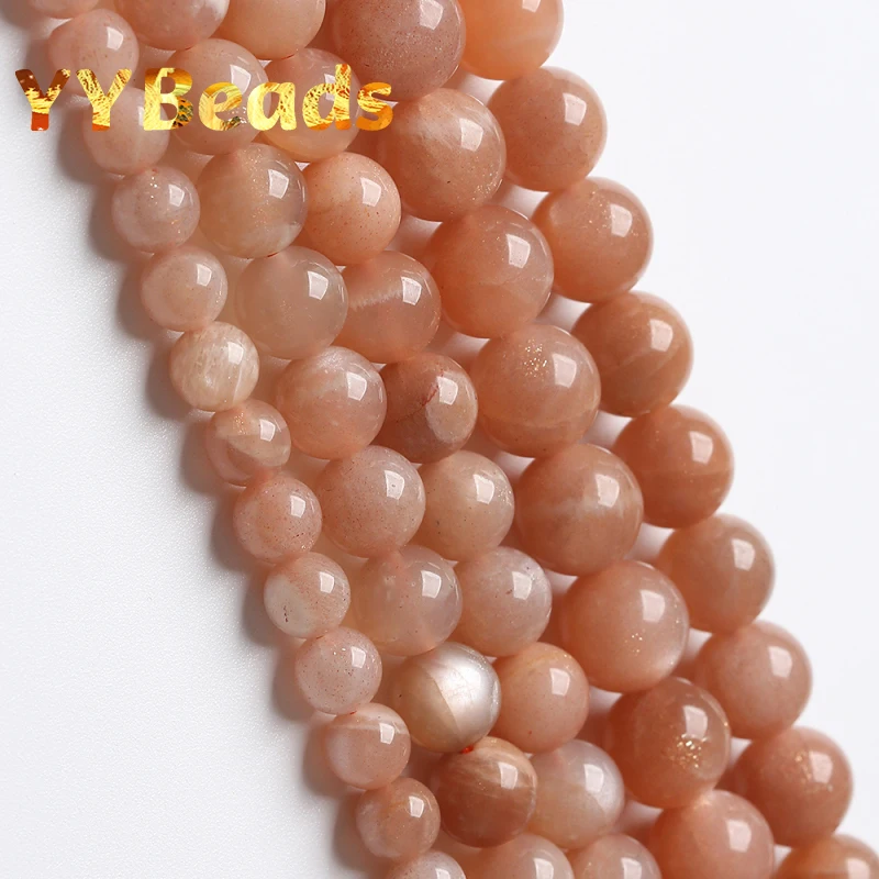 

AAAA Natural Sunstone Quartz Stone Beads Gemstone Round Loose Spacer Beads For Jewelry Making DIY Bracelets 15" 4 6 8 10 12mm