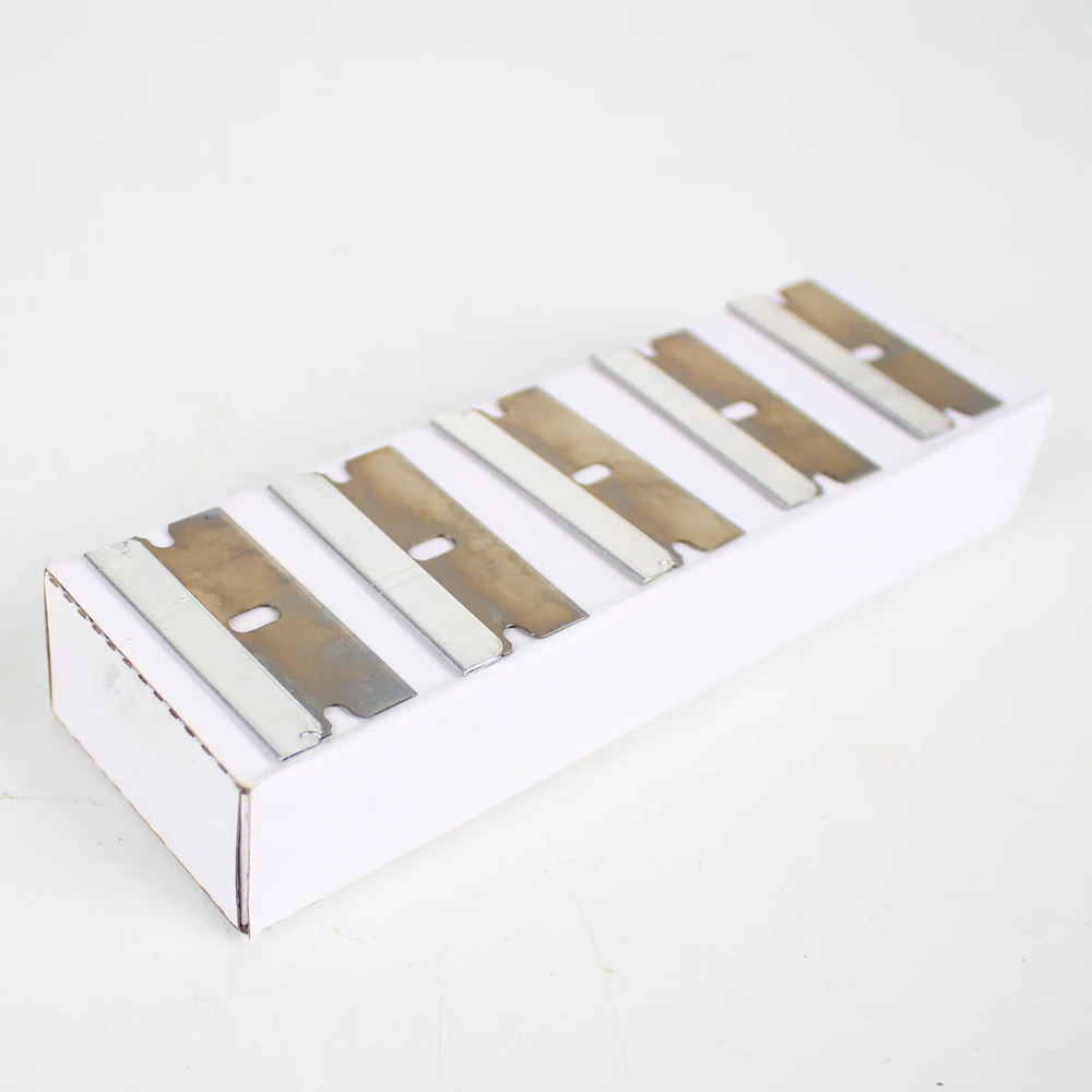 Raizi 100 Pcs Safety Single Edged Razor Blades for Excessive Adhesives Old Film Glue Scraper Removal DIY tools