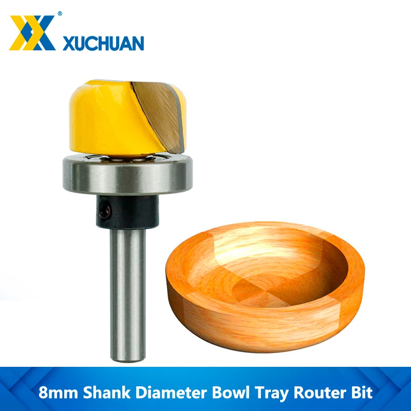 

Diameter Bowl Tray Router Bit 8mm Shank Two Flute Milling Cutter Wood Milling Cutter Engraving Tool for Woodworking Tools