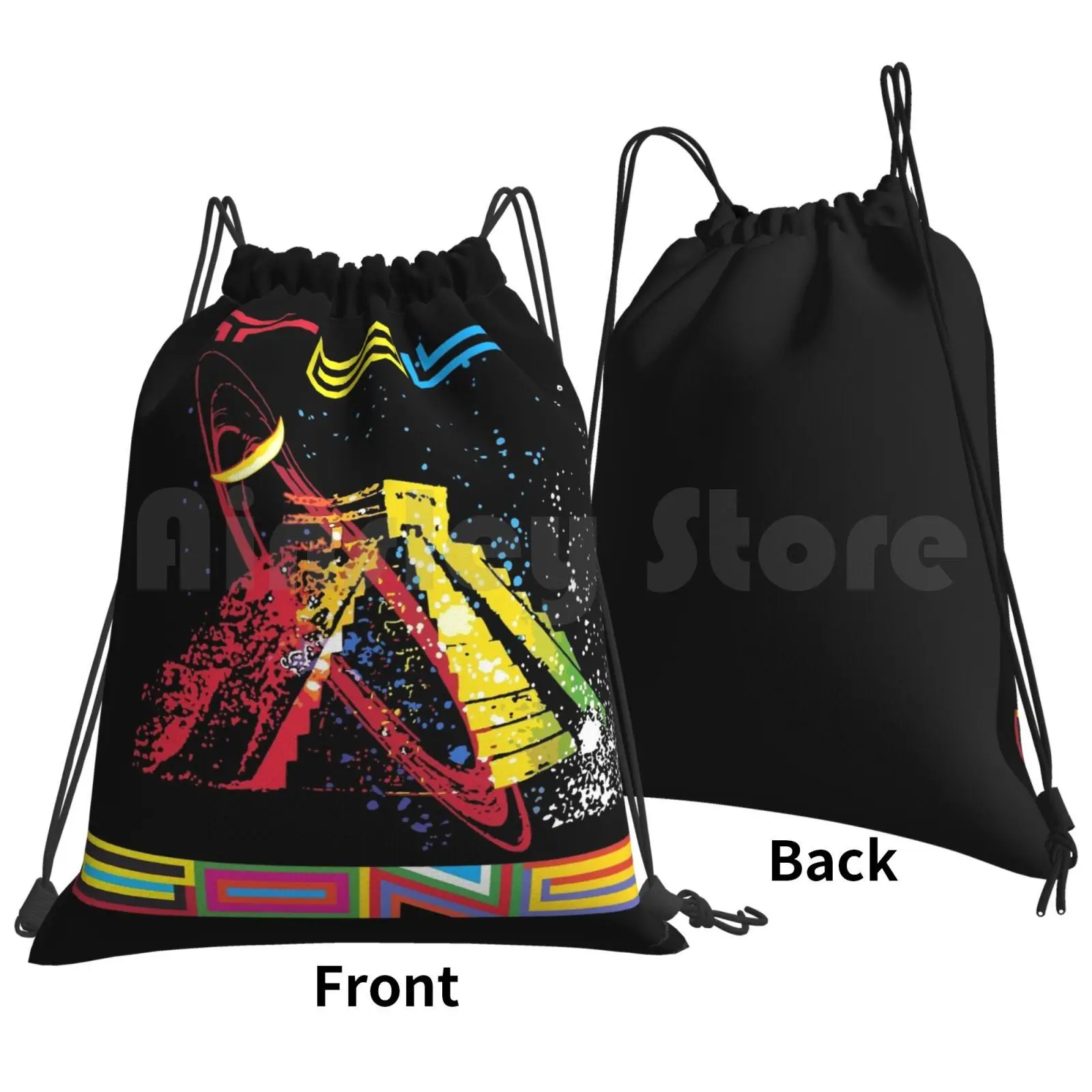 You Backpack Drawstring Bag Riding Climbing Gym Bag Gong You Music Band Vintage Vinyl Records Psychedelic Progressive Daevid