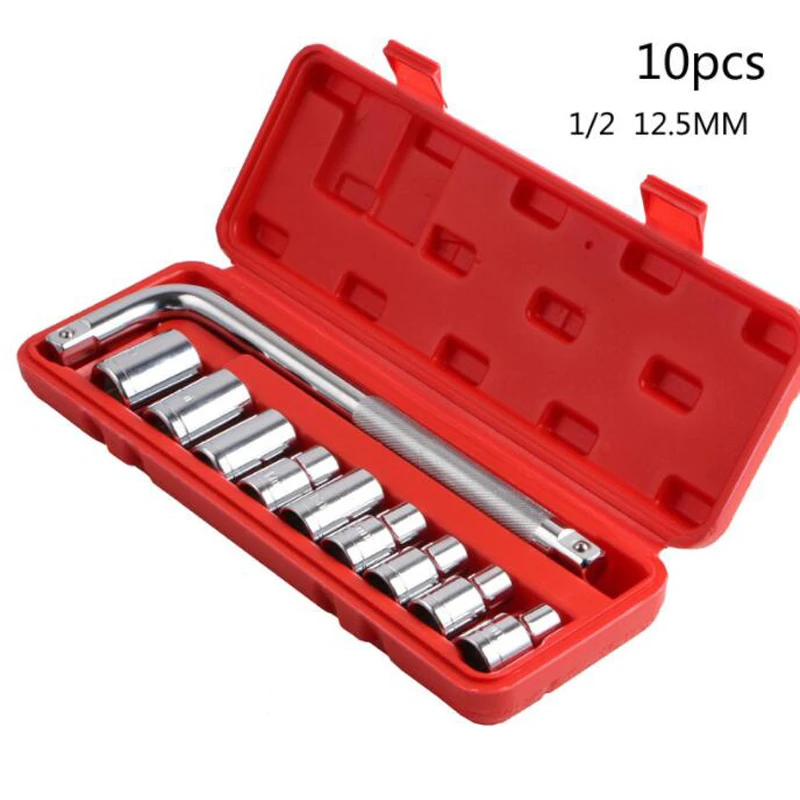 

Socket wrench set, CR-V, 10-piece 8-21 auto repair socket wrench set, motorcycle and bicycle wrenches, car repair tools