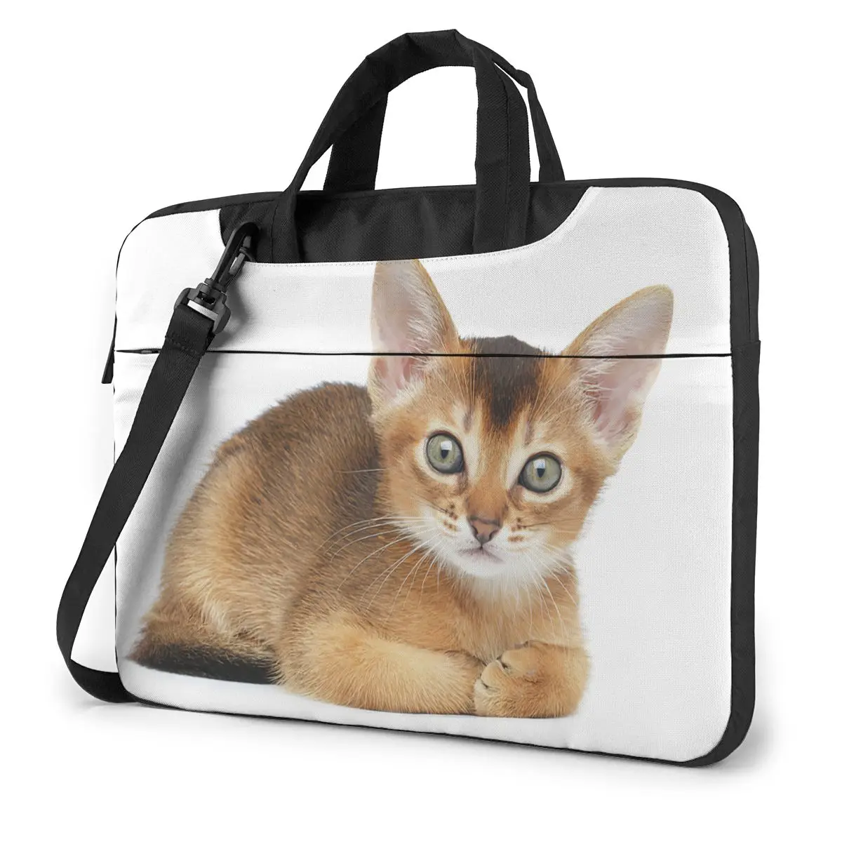 Cute Cat Laptop Bag Case Protective Vintage Computer Bag Bicycle Crossbody Laptop Pouch