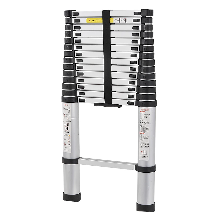 Escalera de extensión DLT-A para el hogar, accesorio de aleación de aluminio grueso, recto, de una sola cara, plegable, de ingeniería, 4,4 M