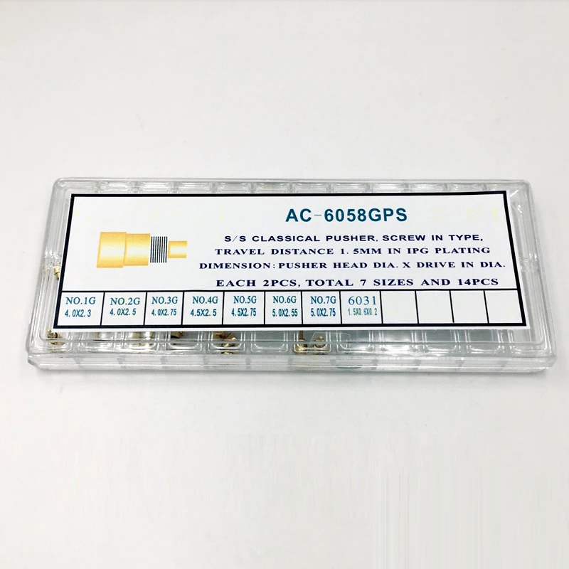 مشاهدة تاج كرونوغراف زر المسمار نوع ساعة انتهازي اكسسوارات عدة AC‑ 6057SPS مشاهدة أداة إصلاح أجزاء أدوات الساعاتي