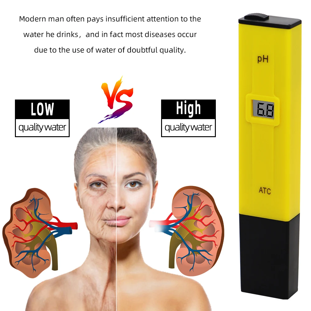 PH Meter Digital PH Tester Water Quality Testers Acidity Measure Device Water Pool Aquarium Hydroponics Home Brew 0-14pH 40%OFF