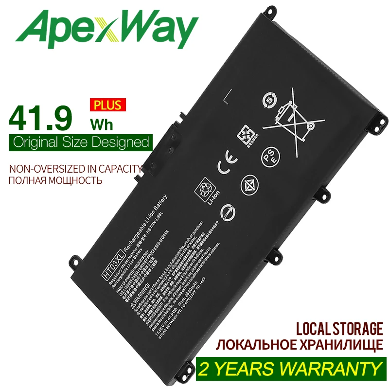 

11.4V 41.9Wh HT03XL Battery For Pavilion HP 14-CE0025TU 14-CE0034TX 15-CS0037T 250 255 G7 HSTNN-LB8L L11421-421 HSTNN-LB8M/DB8R