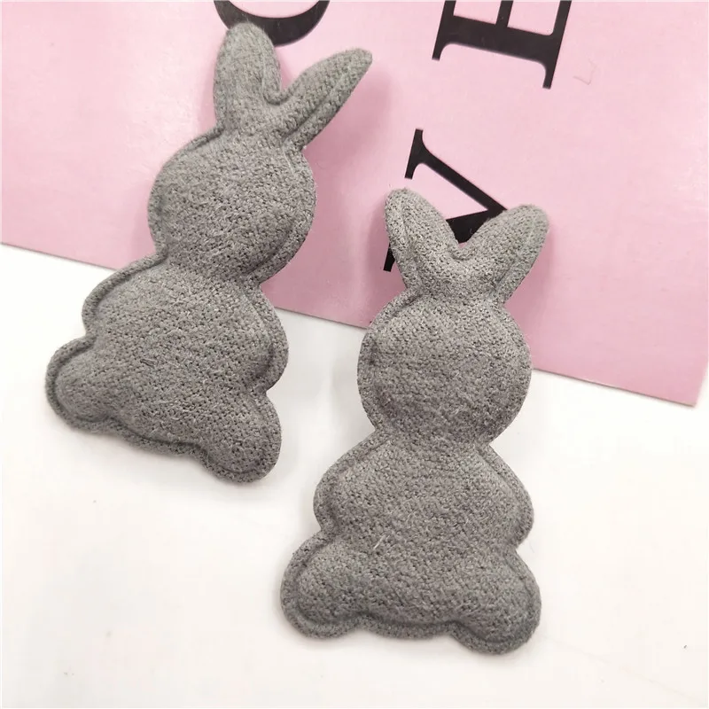 60pcs/lot Rabbit Shape Padded appliques for headwear decoration handmade hair clip accessories