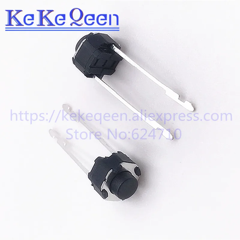 50pcs Vertical Round Micro Switch 6*6*4.3mm / 6*6*5mm DIP-2 2pin Tactile Tact Push Button Switch 6x6x4.3mm / 6x6x4.3mm 2p