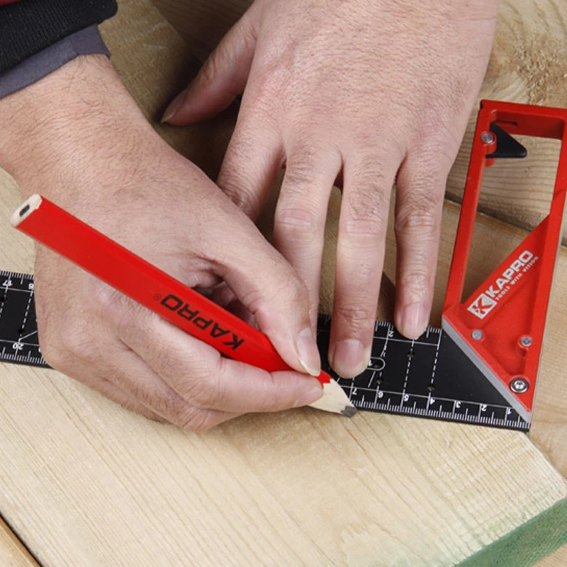 Kapro 354 45/90 Degree Triangle Square Ruler Woodmarking ruler Right angle ruler with hole 25/30/40cm aluminum alloy