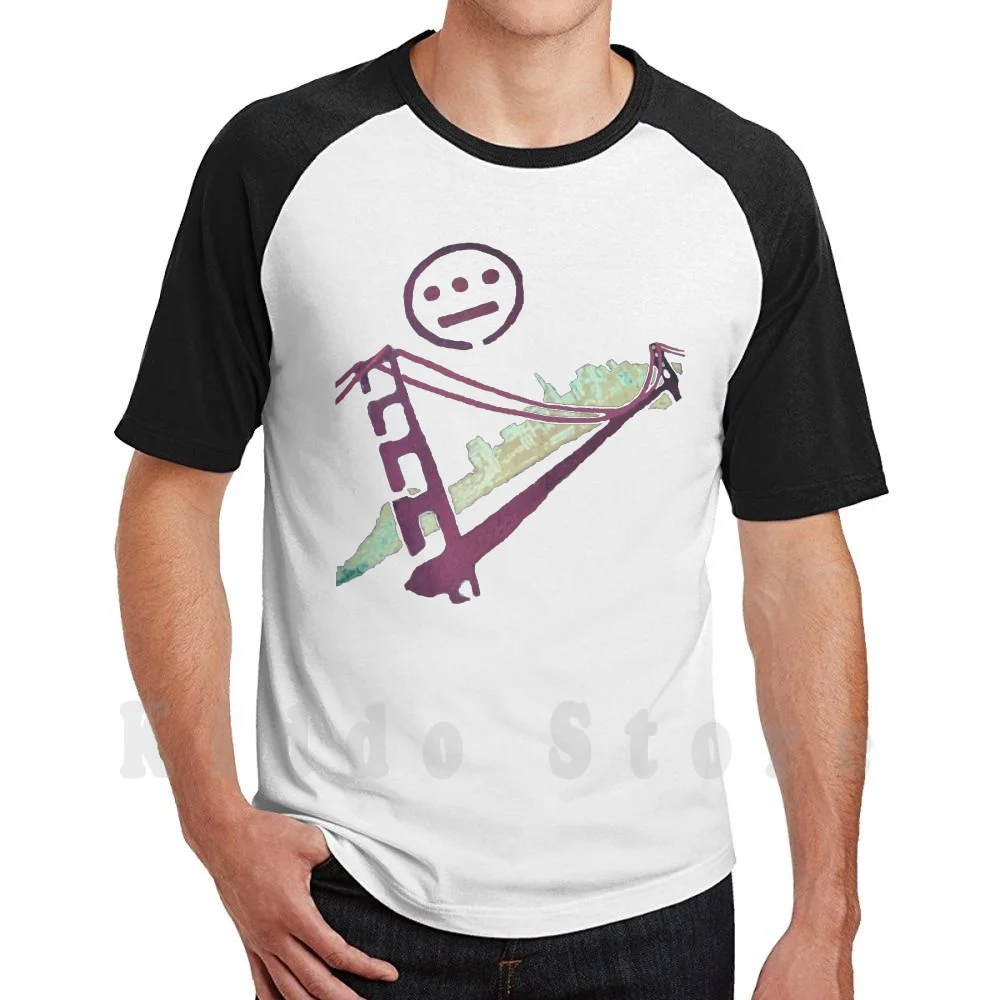 Stencil Golden Gate San Francisco Outline T Shirt DIY Big Size 100% Cotton Hieroglyphics Sf 49ers Bay Bay Area Golden Golden