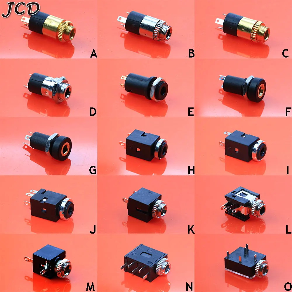 JCD 1pcs 3.5mm Stereo Female Socket Jack with Screw 3.5 Audio Video Headphone Connector PJ-392 3640 399M 341 376M 301M 325M